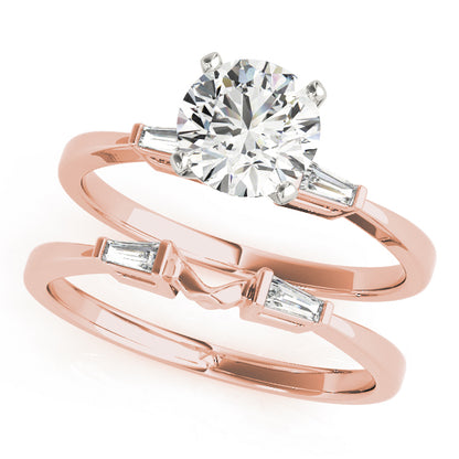 Engagement Ring 18K Rose Gold 3 Stone 50229-E