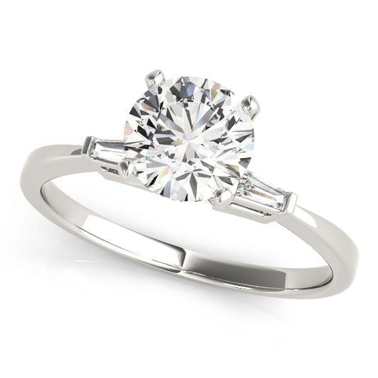 Engagement Ring 18K White Gold 3 Stone 50229-E