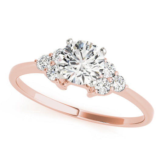 Engagement Ring 18K Rose Gold Cluster Sides 50240-E