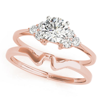 Engagement Ring 18K Rose Gold Cluster Sides 50240-E