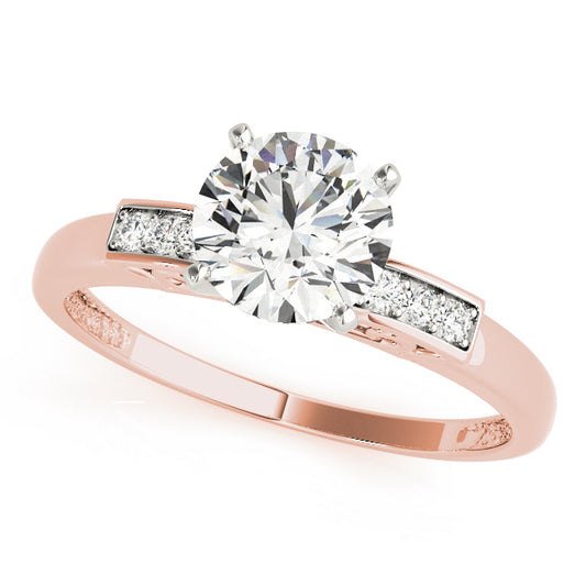 Engagement Ring 18K Rose Gold Channel Set 50251-E