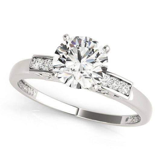 Engagement Ring 18K White Gold Channel Set 50251-E