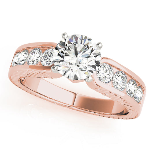 Engagement Ring 18K Rose Gold Channel Set 50255-E