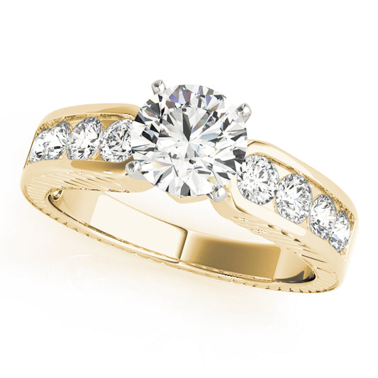 Engagement Ring 18K Yellow Gold Channel Set 50255-E