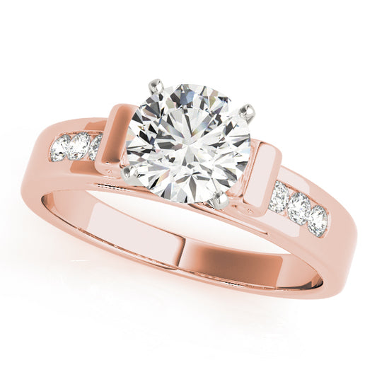 Engagement Ring 18K Rose Gold Channel Set 50257-E