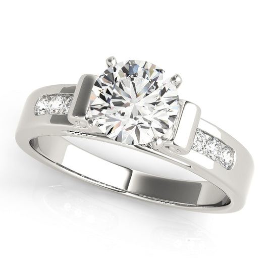 Engagement Ring 18K White Gold Channel Set 50257-E