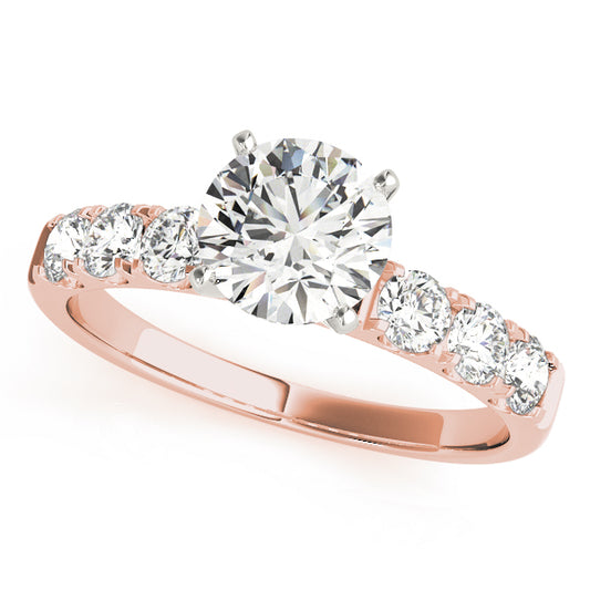 Engagement Ring 18K Rose Gold Prong Set 50261-E