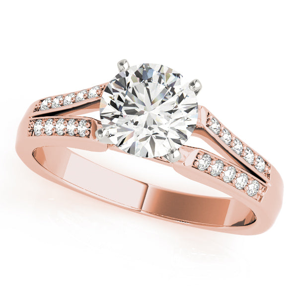 Engagement Ring 14K Rose Gold MultiRow 50262-E