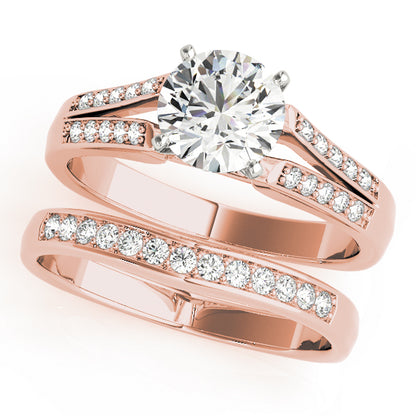 Engagement Ring 14K Rose Gold MultiRow 50262-E