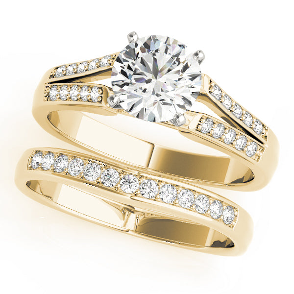 Engagement Ring 14K Yellow Gold MultiRow 50262-E