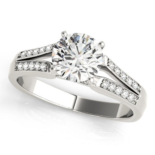 Engagement Ring 18K White Gold MultiRow 50262-E
