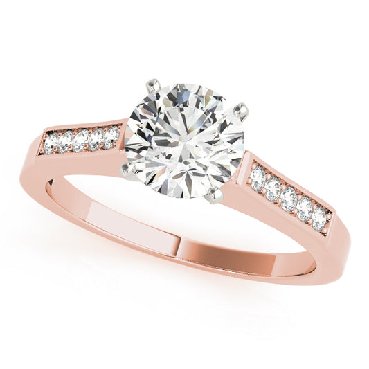 Engagement Ring 18K Rose Gold Channel Set 50270-E