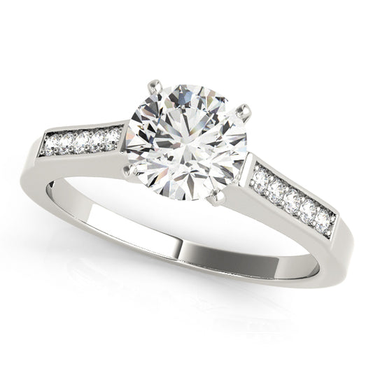 Engagement Ring 18K White Gold Channel Set 50270-E