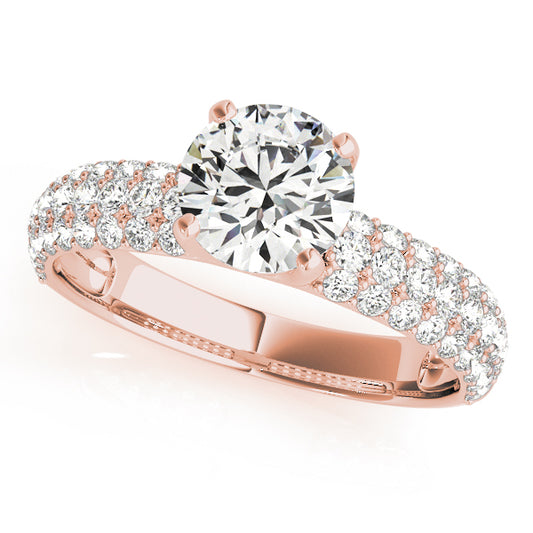 Engagement Ring 18K Rose Gold Pave 50271-E-1