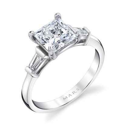 Mars Princess Engagement Ring 14K White Gold