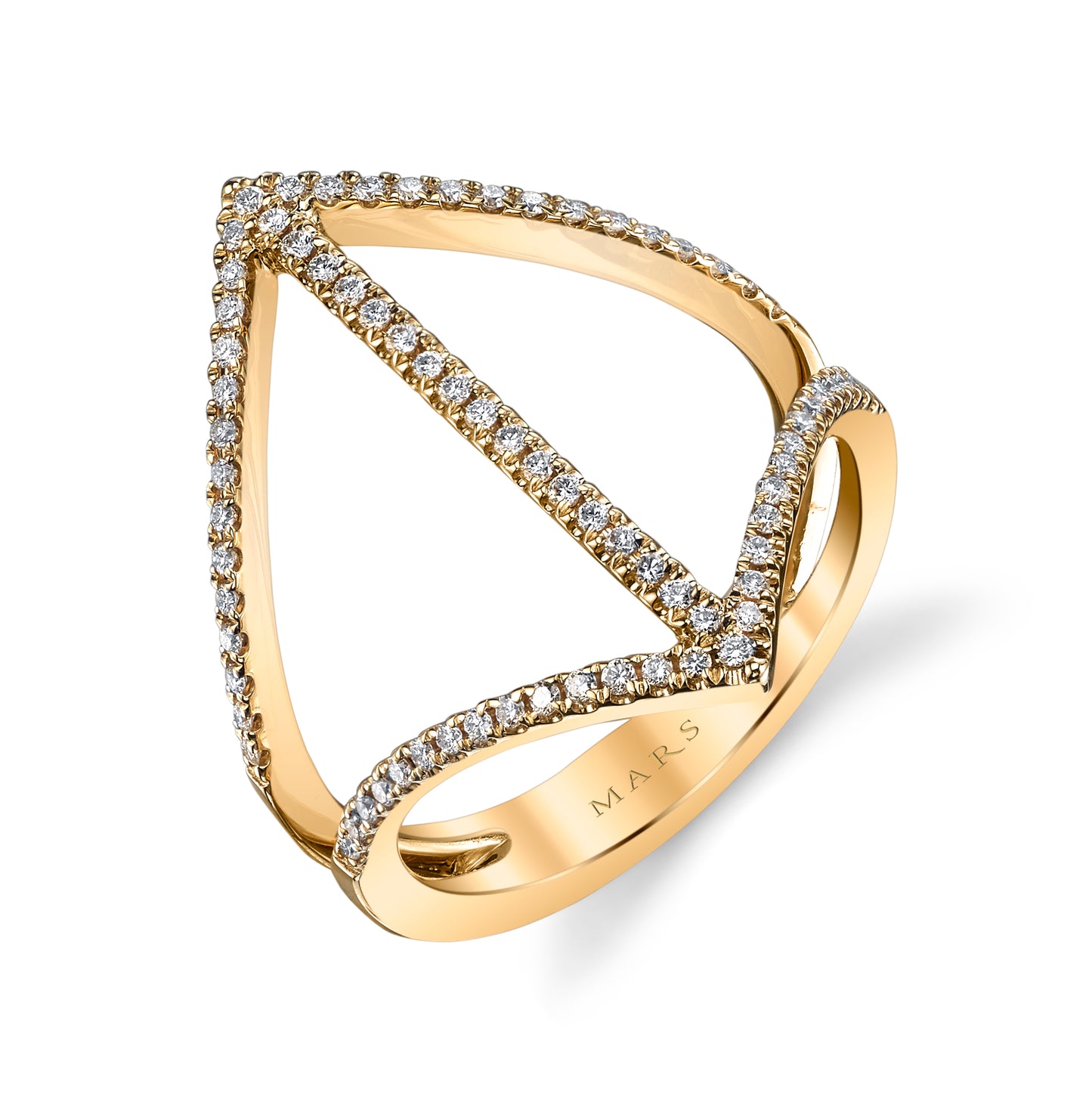 Open Geometric V Diamond Band