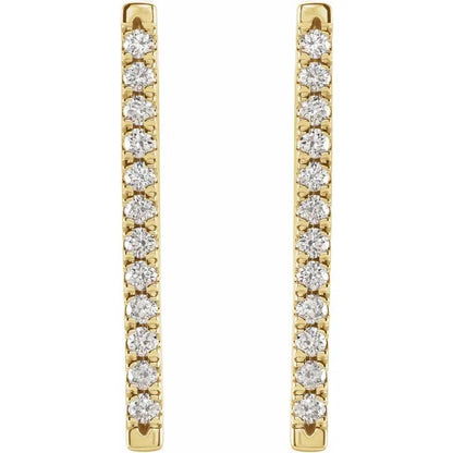 14k Gold Diamond Frech Set Earrings