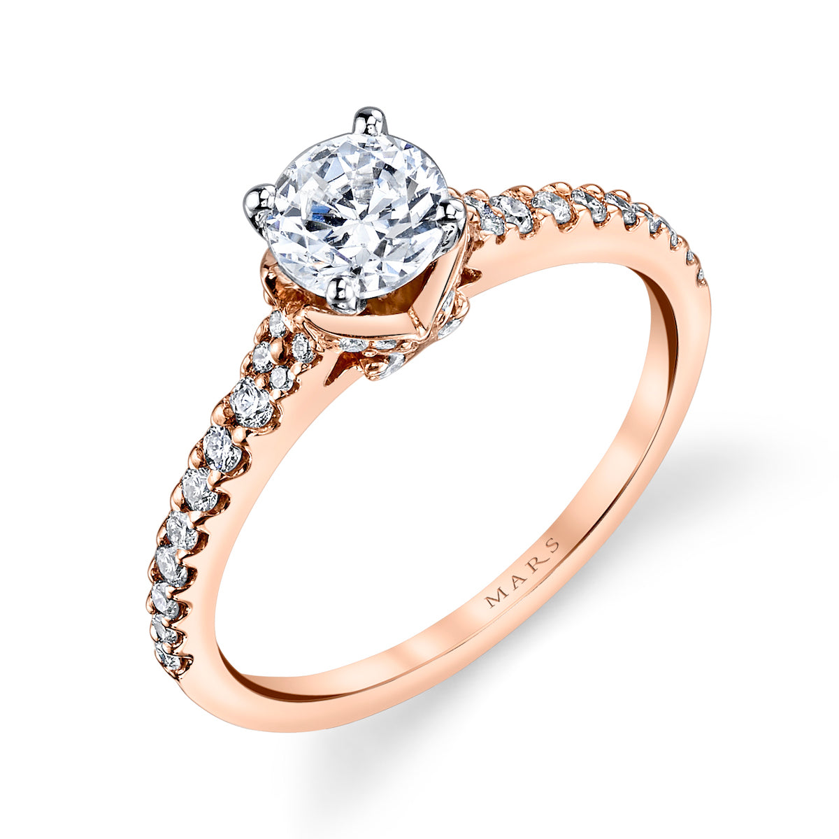 Mars Round Engagement Ring 14K Rose Gold