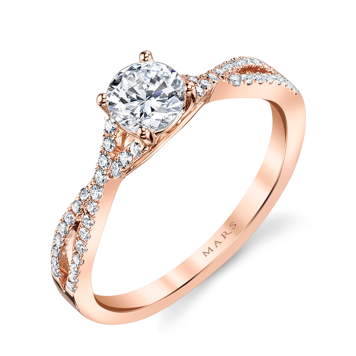 Mars Round Engagement Ring 14K Rose Gold