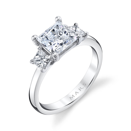 Mars Princess Engagement Ring 14K White Gold