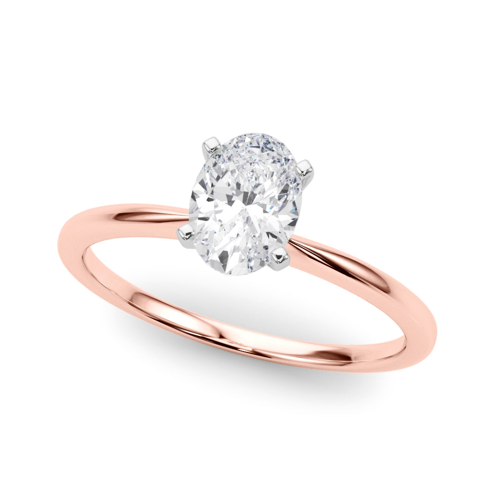 Engagement Ring 14k Solitaire 85121-E-Oval-14k Rose Gold