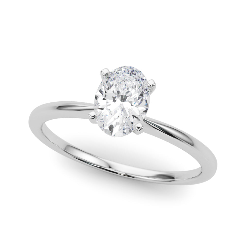 Engagement Ring 14k Solitaire 85121-E-Oval-14k White Gold