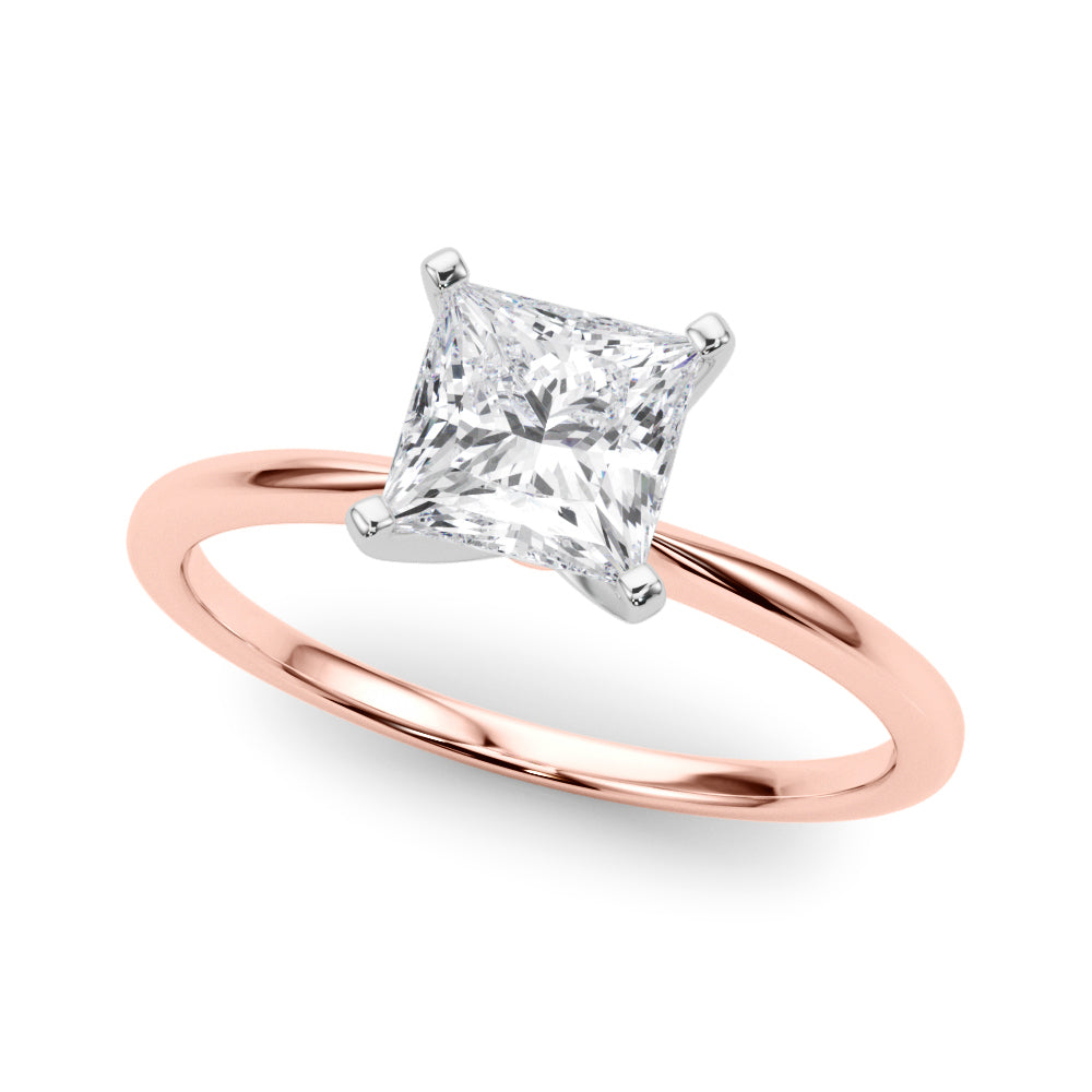 Engagement Ring 14k Solitaire 85121-E-Princess-14k Rose Gold