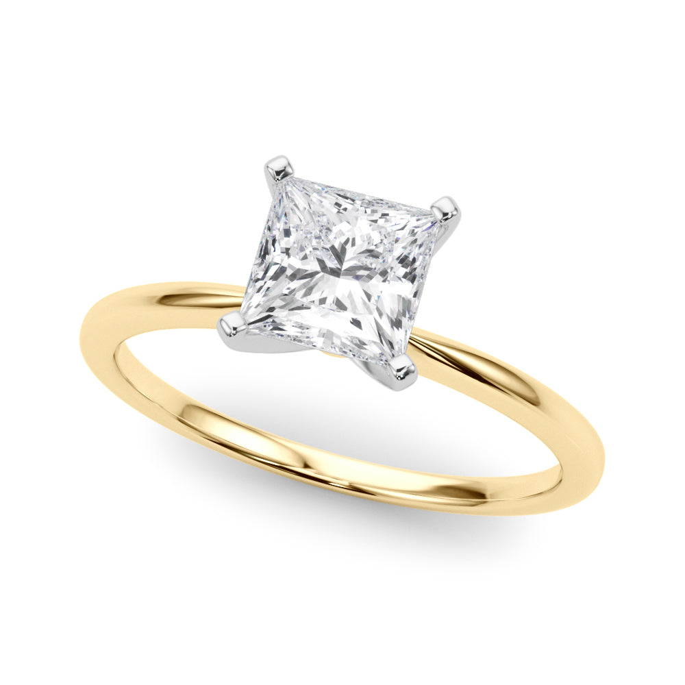 Engagement Ring 14k Solitaire 85121-E-Princess-14k Yellow Gold