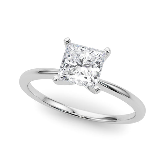 Engagement Ring 14k Solitaire 85121-E-Princess-14k White Gold