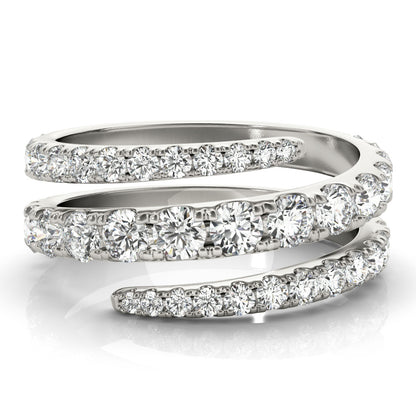 Diamond Split Shank Band 14k White Gold