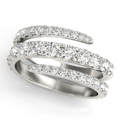 Diamond Split Shank Band 14k White Gold