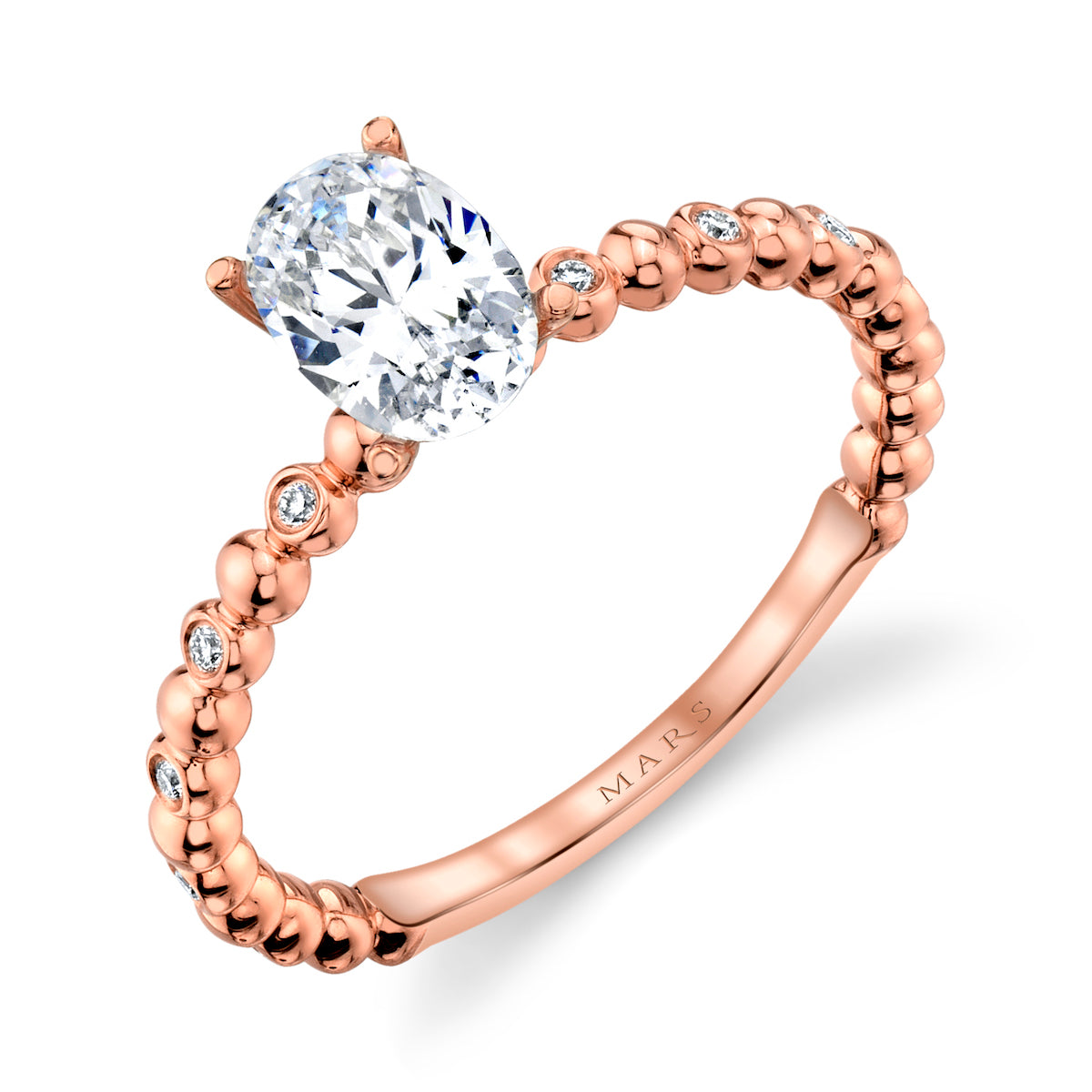 Mars Oval Engagement Ring 14K Rose Gold