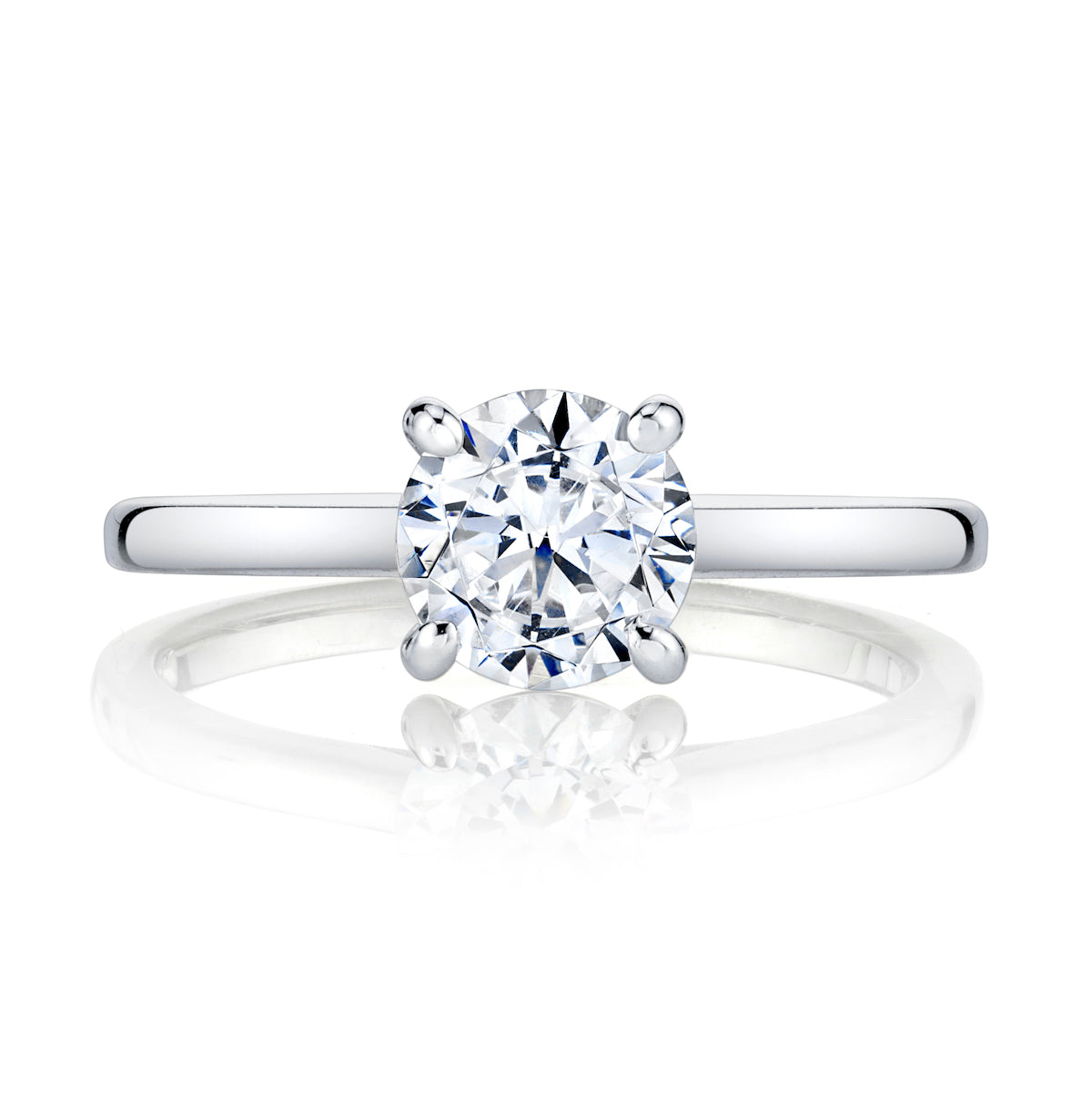 Mars Round Engagement Ring 14K White Gold