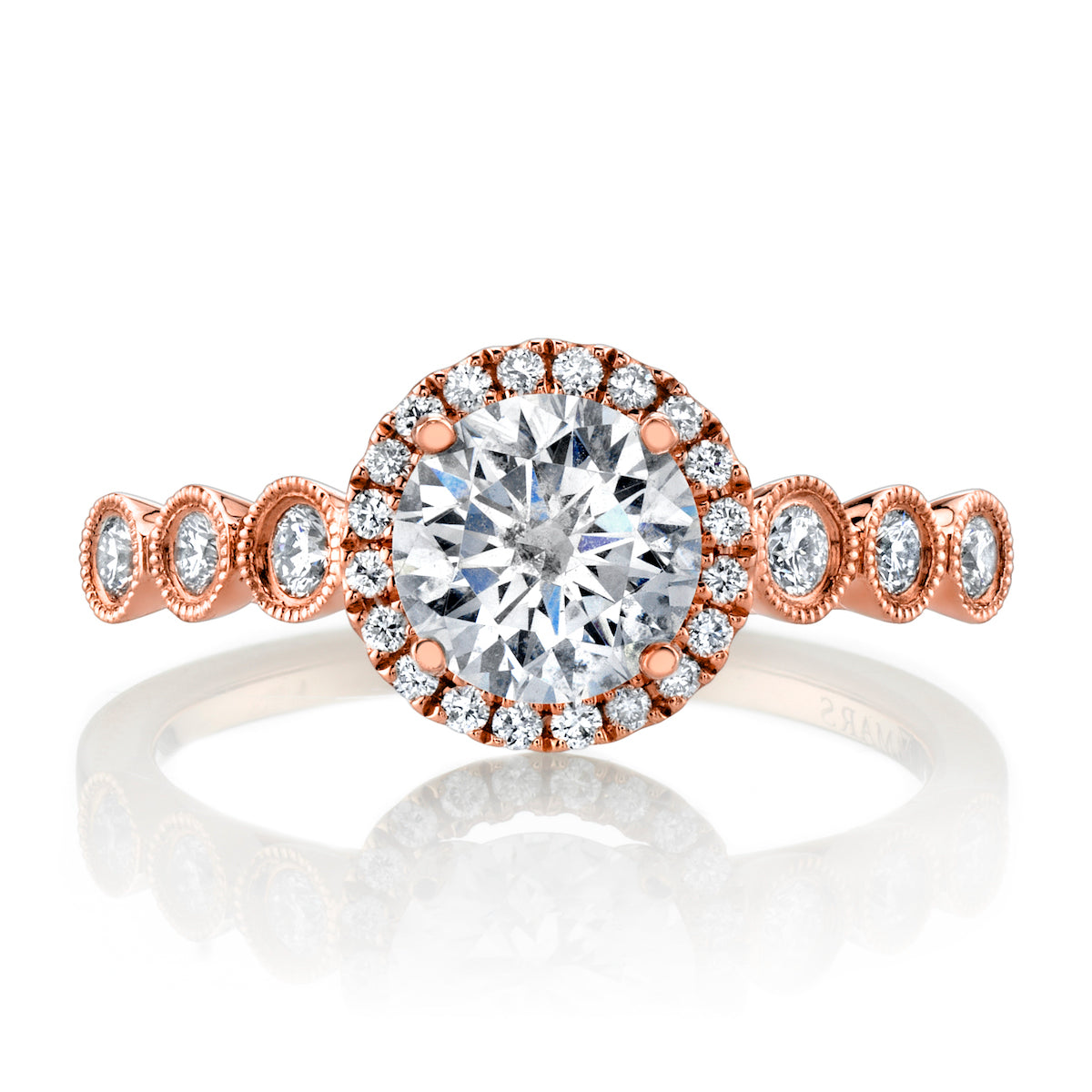 Mars Round Engagement Ring 14K Rose Gold