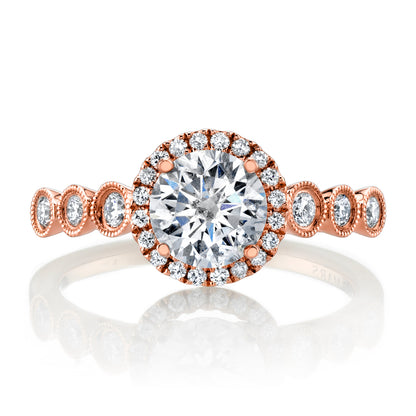 Mars Round Engagement Ring 14K Rose Gold