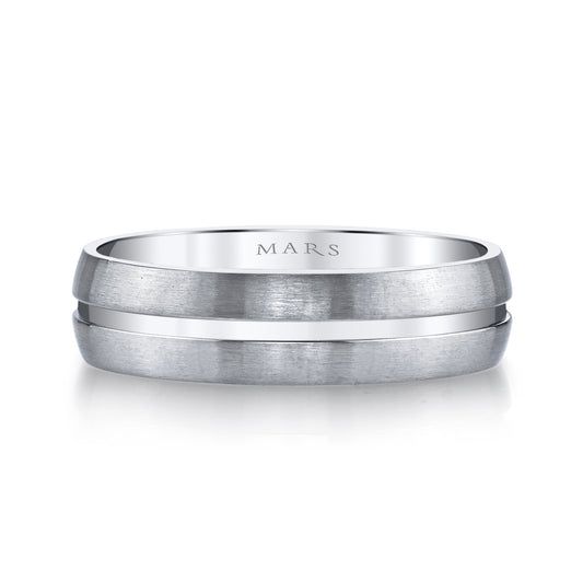 Men's 6mm Center Inlay with Brushed Finish Wedding Band