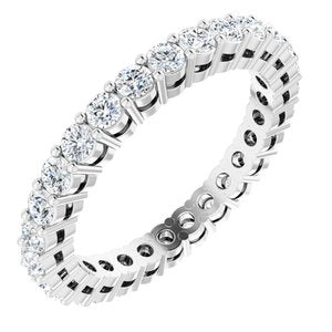 14K White 2mm Natural Diamond Eternity Band