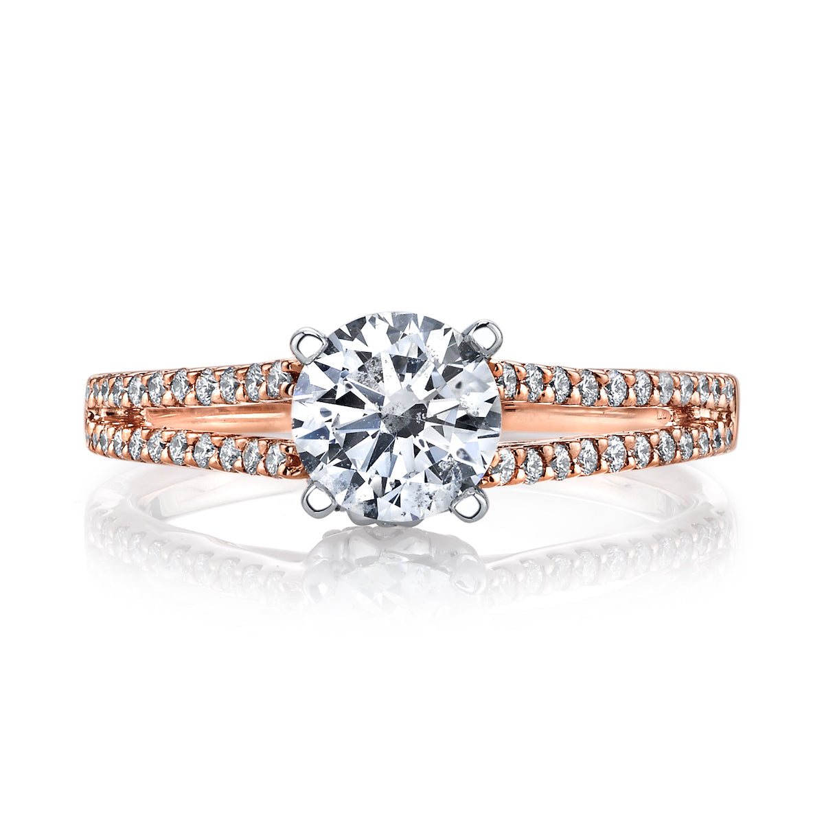 Mars Round Engagement Ring 14K Rose Gold