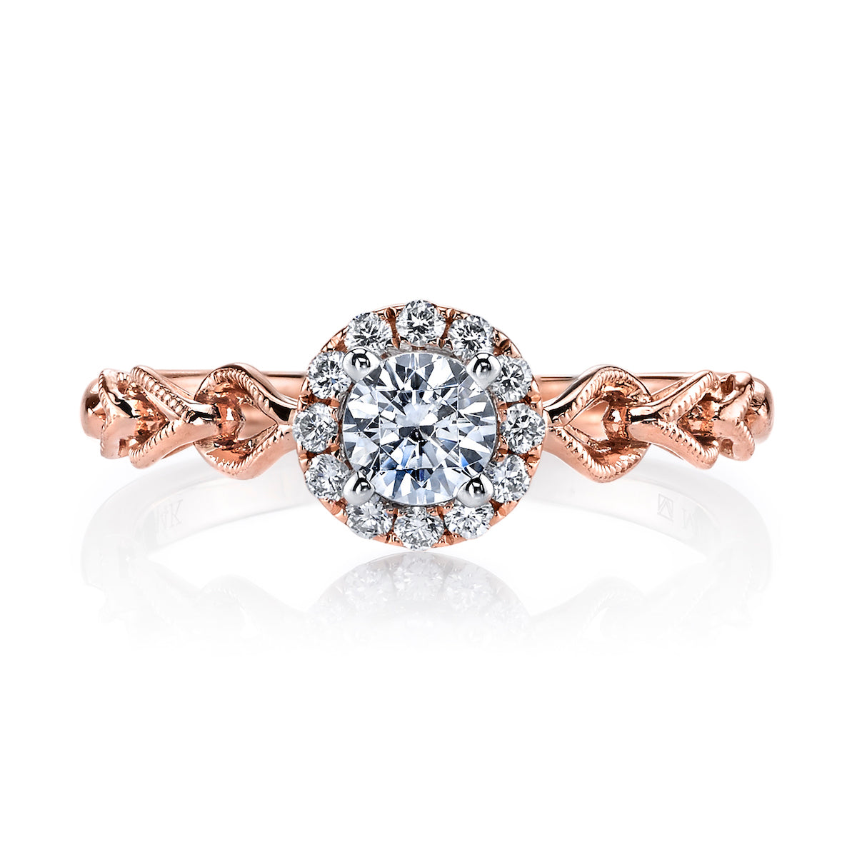 Mars Round Engagement Ring 14K Rose Gold