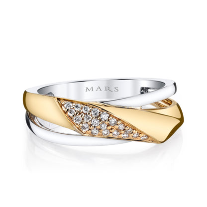 14k Two-tone Pave Diamond Band