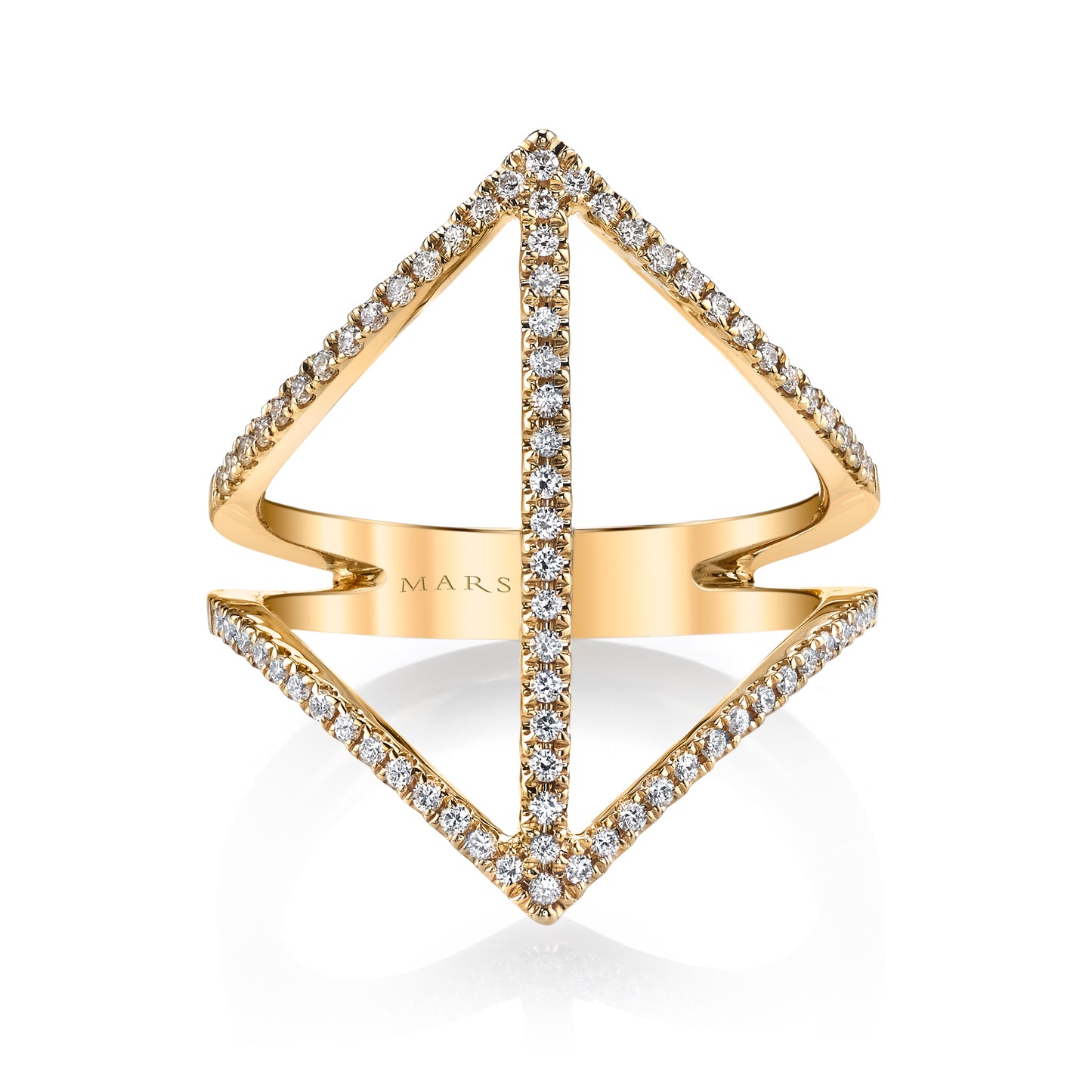 Open Geometric V Diamond Band