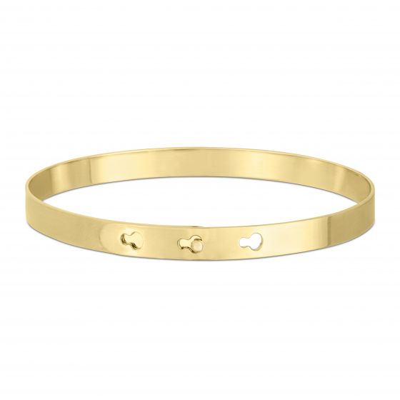 14K Yellow Gold Keyhole High Polish Bangle