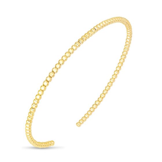 14k Yellow Gold 2mm Bead Cuff