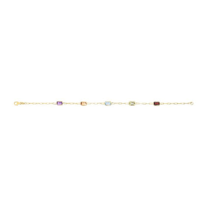 14K Multi-Gemstone Paperclip Chain