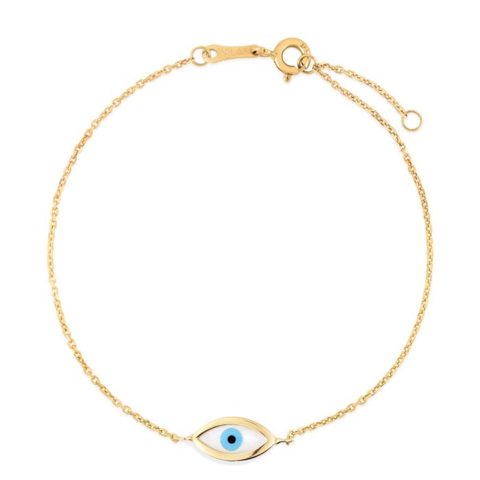 14K MOP Evil Eye Bracelet