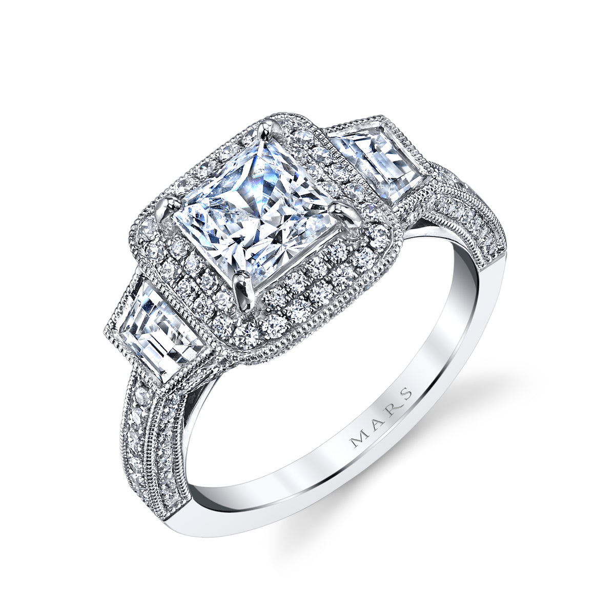 Mars Princess Engagement Ring 14K White Gold