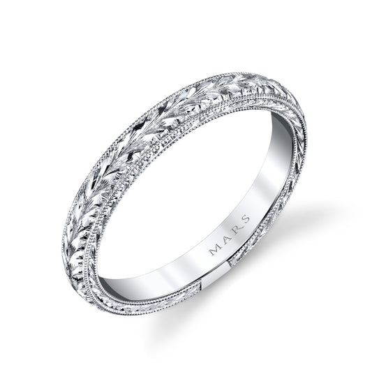 Mars Wedding Band 14K White Gold