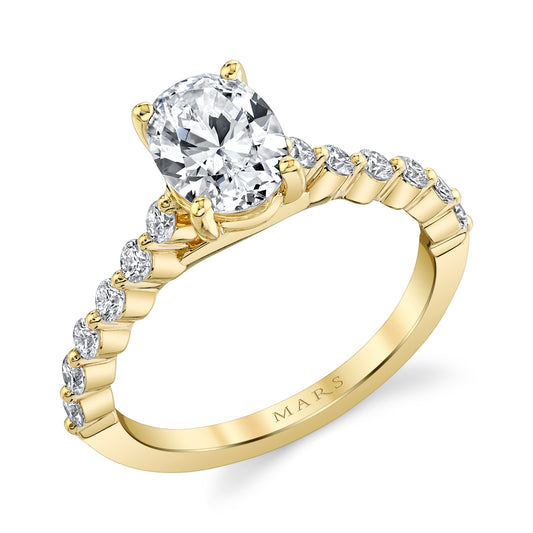 Mars Oval Engagement Ring 14K Yellow Gold
