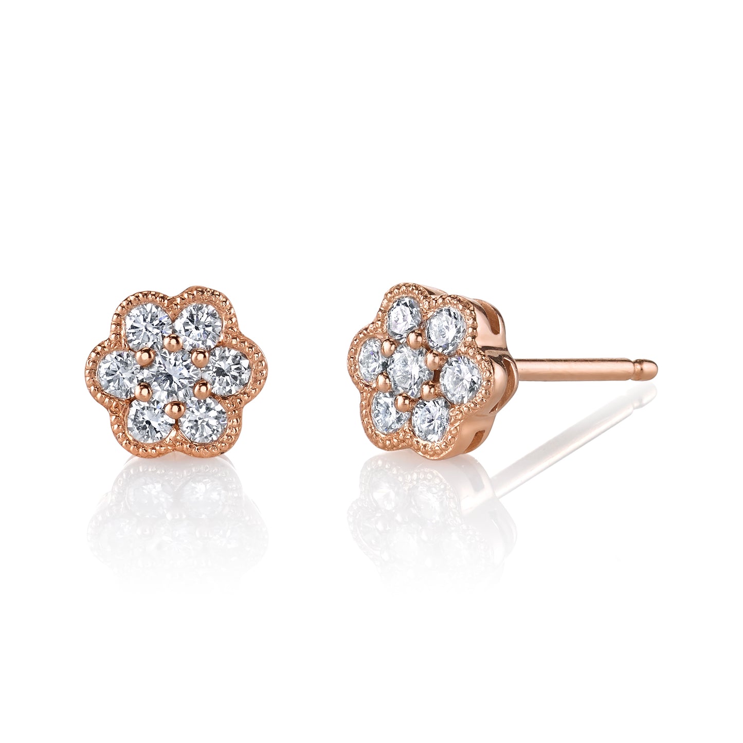 Cluster Diamond Flower Stud