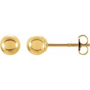 14K Yellow 6 mm Ball Stud Earrings 23932:60012:P